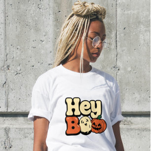 Retro Groovy Halloween Women’s T-Shirt   “Hey Boo” Tri-Blend Shirt