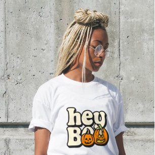 Retro Groovy Halloween Women’s T-Shirt   “Hey Boo” Tri-Blend Shirt
