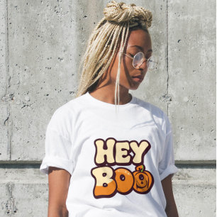 Retro Groovy Halloween Women’s T-Shirt   “Hey Boo” Tri-Blend Shirt
