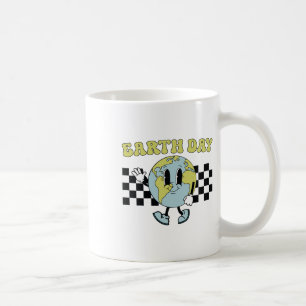 Retro Groovy Happy Earth Day Cute Earth With Earth Coffee Mug