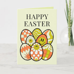 Retro Groovy Happy Easter Personalised Card