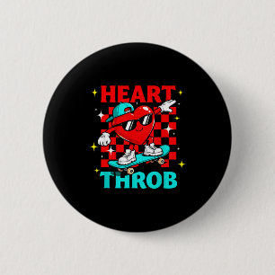 Retro Groovy Heart Throb Valentines Day Toddlers B 6 Cm Round Badge