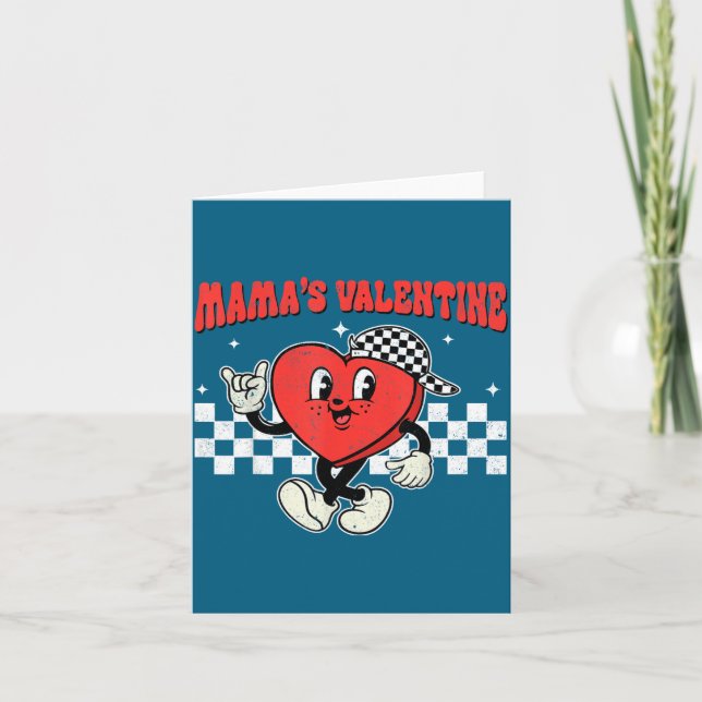 Retro Groovy Heart Throb Valentines Day Toddlers B Card (Front)