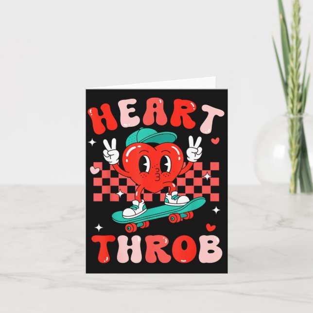Retro Groovy Heart Throb Valentines Day Toddlers B Card (Front)