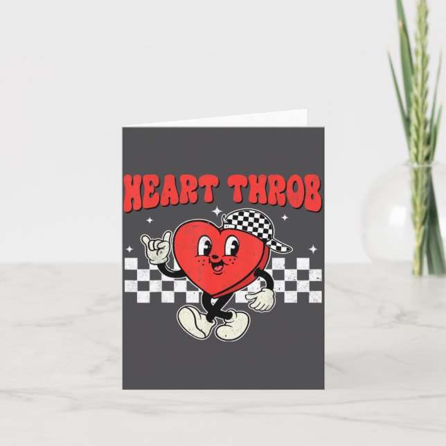 Retro Groovy Heart Throb Valentines Day Toddlers B Card (Front)