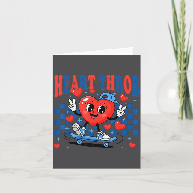 Retro Groovy Heart Throb Valentines Day Toddlers B Card (Front)
