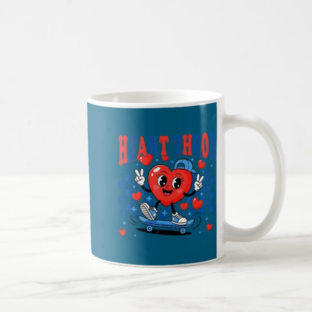 Retro Groovy Heart Throb Valentines Day Toddlers B Coffee Mug (Right)