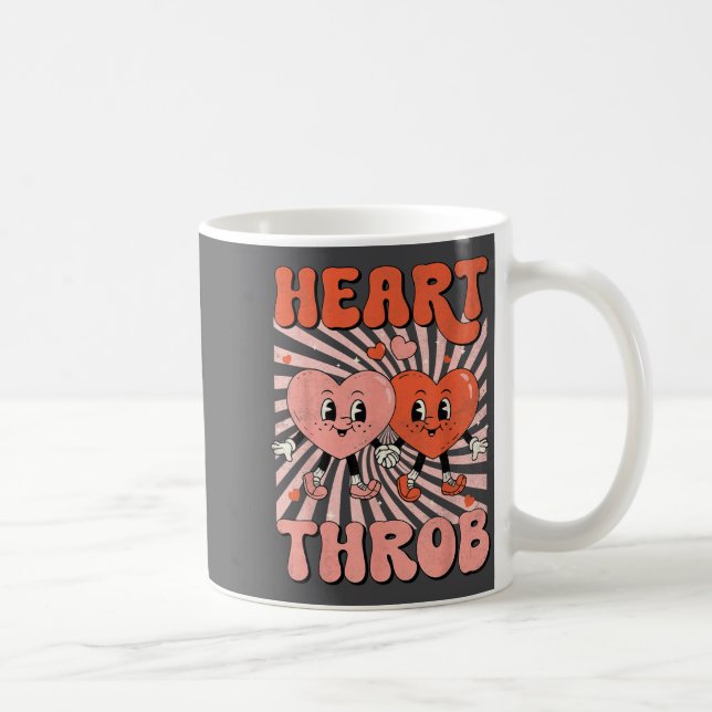 Retro Groovy Heart Throb Valentines Day Toddlers B Coffee Mug (Right)