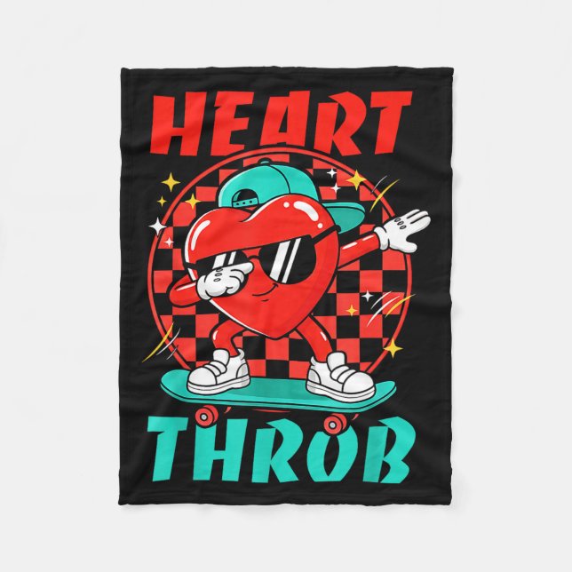 Retro Groovy Heart Throb Valentines Day Toddlers B Fleece Blanket (Front)