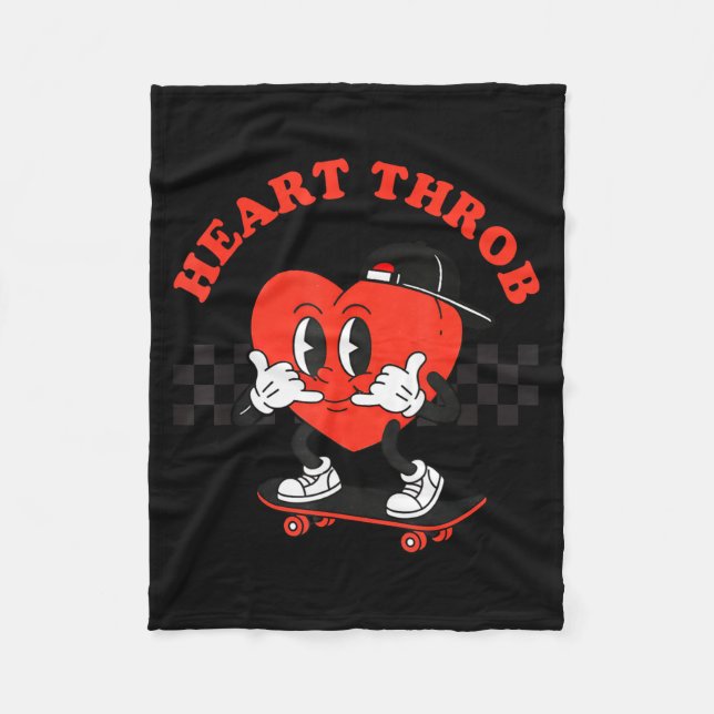 Retro Groovy Heart Throb Valentines Day Toddlers B Fleece Blanket (Front)