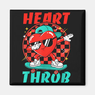 Retro Groovy Heart Throb Valentines Day Toddlers B Magnet