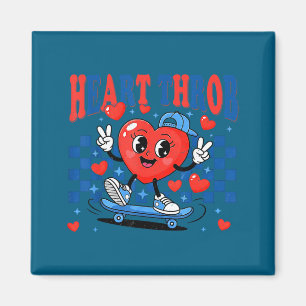 Retro Groovy Heart Throb Valentines Day Toddlers B Magnet
