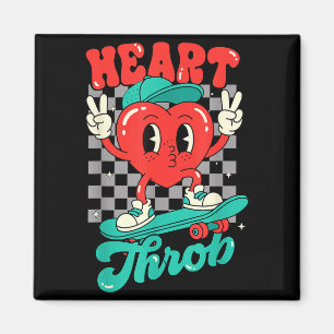 Retro Groovy Heart Throb Valentines Day Toddlers B Magnet