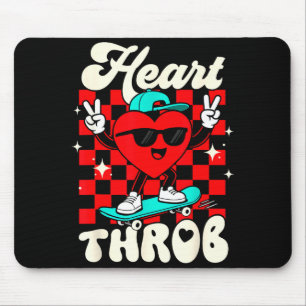Retro Groovy Heart Throb Valentines Day Toddlers B Mouse Pad