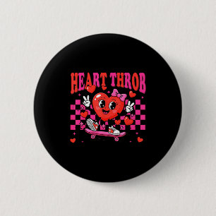 Retro Groovy Heart Throb Valentines Day Toddlers G 6 Cm Round Badge