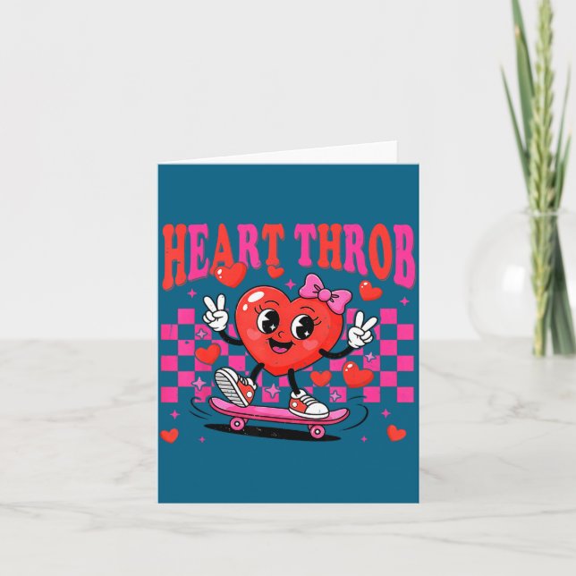 Retro Groovy Heart Throb Valentines Day Toddlers G Card (Front)
