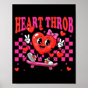 Retro Groovy Heart Throb Valentines Day Toddlers G Poster