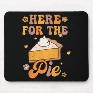 Retro Groovy Here For The Pie Thanksgiving Pumpkin Mouse Pad