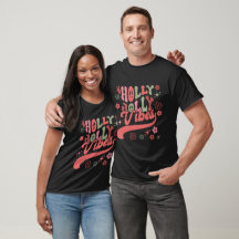 Retro Groovy Holly Jolly Vibes Typography Holiday