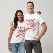 Retro Groovy Holly Jolly Vibes Typography Holiday