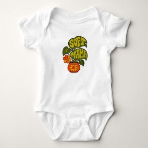 Retro Groovy Houseplant "Soft Mama" Typography Sti Baby Bodysuit