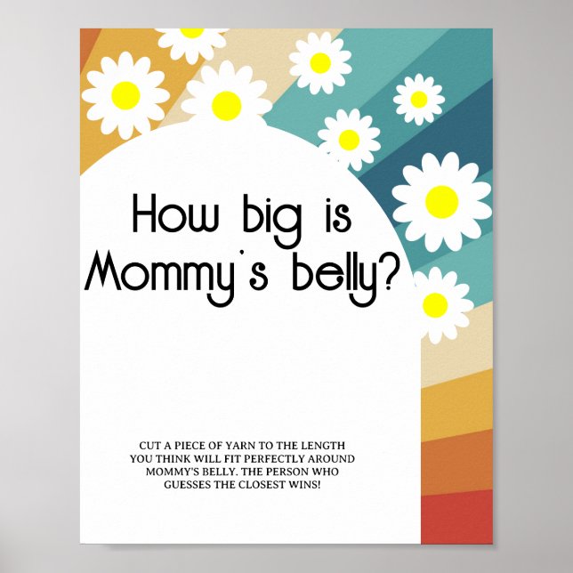 Retro Groovy - How big is mummy's belly game Poster (Front)