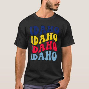 Retro Groovy Idaho State Home I Love Hawaii Flag P T-Shirt