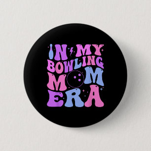 Retro Groovy In My Bowling Mum Era Funny 6 Cm Round Badge