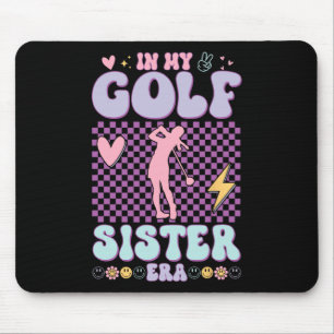 Retro Groovy In My Golf Sister Era Golf Lover Mouse Pad