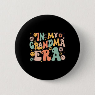 Retro Groovy In My Grandma Era Grandma Mothers Day 6 Cm Round Badge