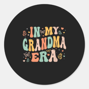 Retro Groovy In My Grandma Era Mother's Day Women  Classic Round Sticker