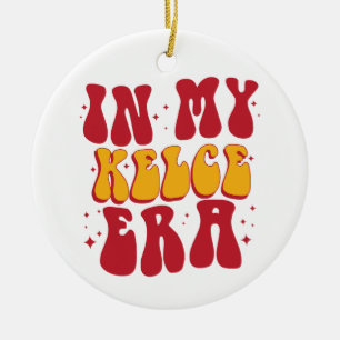 Retro Groovy In My Kelce Era  Ceramic Ornament