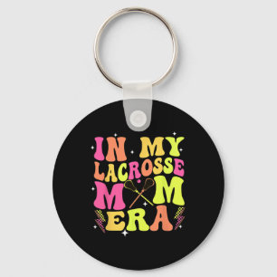 Retro Groovy In My Lacrosse Mum Era Cute Mother's Key Ring