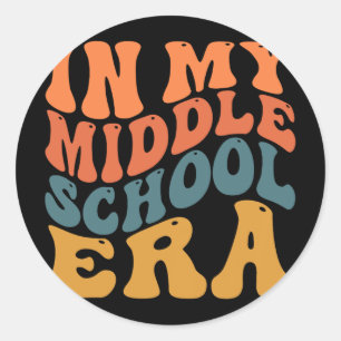 Retro Groovy In My Middle School Era Ck To School Classic Round Sticker