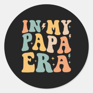 Retro Groovy In My Papa Era Father&#; s Day Classic Round Sticker