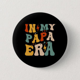 Retro Groovy In My Papa Era Funny Father's Day For 6 Cm Round Badge