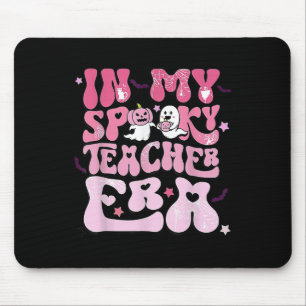 Retro Groovy In My Spooky Teacher Era Funny Hallow Mouse Pad