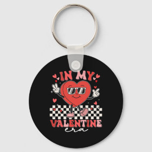 Retro Groovy In My Valentine Era Valentine Day Men Key Ring