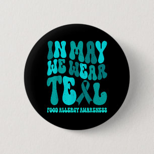 Retro Groovy In Wear Real Food Allergy Awareness 6 Cm Round Badge