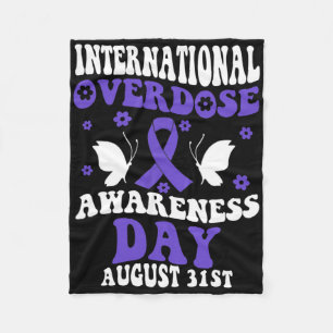 Retro Groovy International Overdose Awareness Day Fleece Blanket