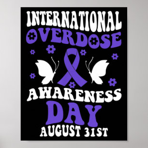 Retro Groovy International Overdose Awareness Day  Poster