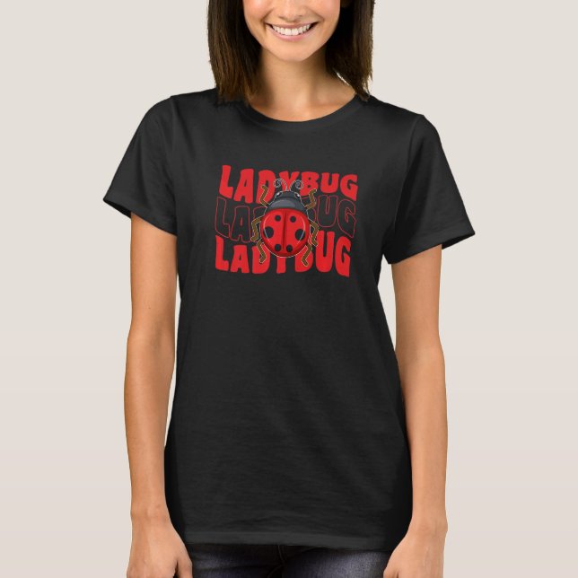 Retro Groovy LadyBug Insects T-Shirt (Front)