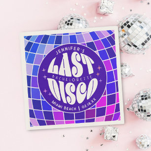 Retro Groovy Last Disco Bachelorette Weekend Party Napkin