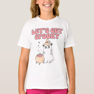 Retro Groovy Let's Get Spooky Cute Halloween T-Shirt