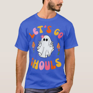 Retro Groovy Let's Go Ghouls Cute 70s Hippie Ghost T-Shirt