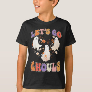 Retro Groovy Let's Go Ghouls Funny Halloween Coupl T-Shirt