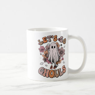 Retro Groovy Let's Go Ghouls Ghost 70s Hippie Hall Coffee Mug