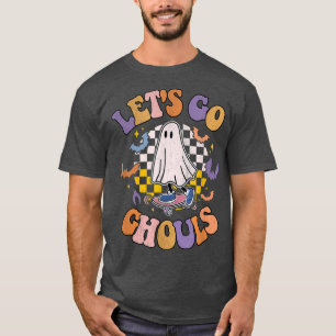 Retro Groovy Let's Go Ghouls Ghost 70s Hippie Hall T-Shirt