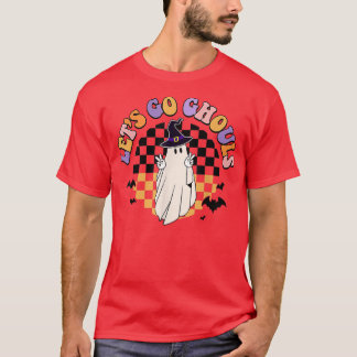 Retro Groovy Let's Go Ghouls Ghost 70s Hippie Hall T-Shirt