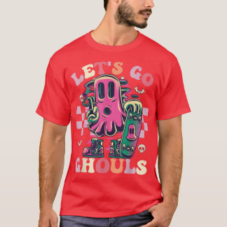 Retro Groovy Let's Go Ghouls Halloween Ghost Costu T-Shirt